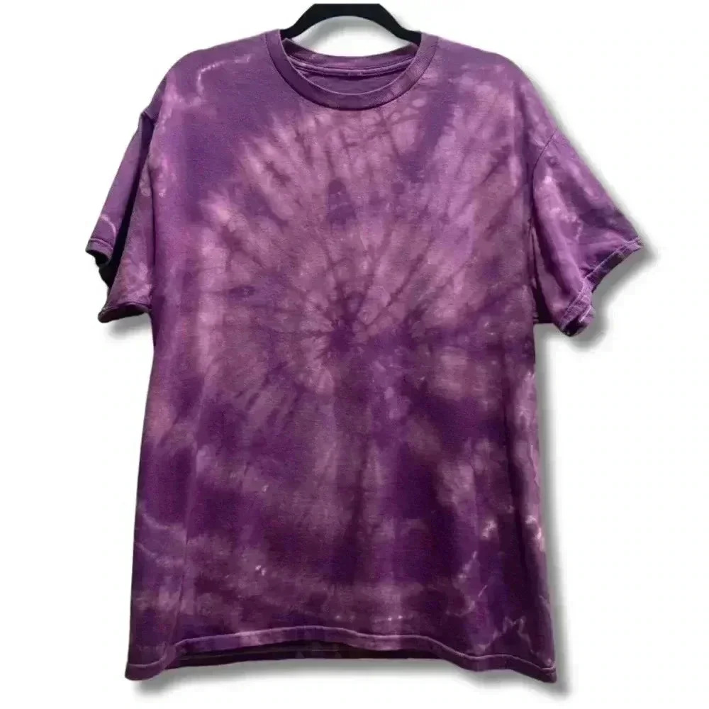 Tie-Dye T-Shirt | Crewneck Short Sleeve – Purple | Size M